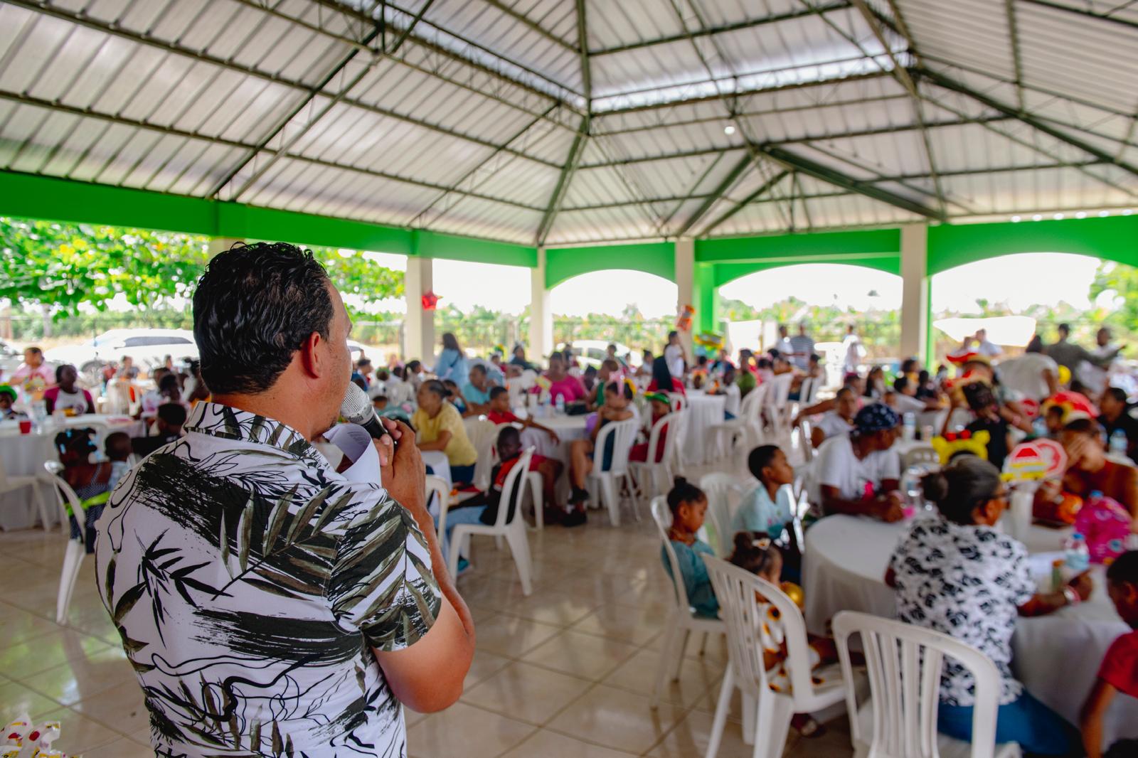 MC speaking at the community event